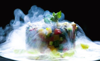 Molecular gastronomy technique on a food